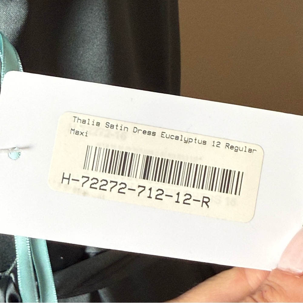 NWT Revelry Thalia Satin Dress Bridesmaid Dress Size 12 COLOR: Eucalyptus - 712 - Picture 9 of 14